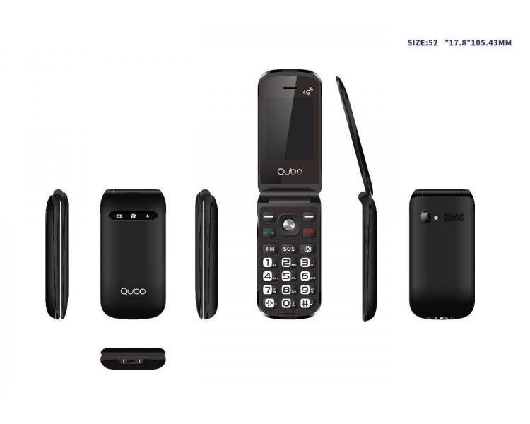 Teléfono Qubo X-209 2,4 4G Negro