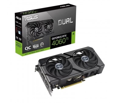 ph2ASUS Dual GeForce RTX8482 4060 Ti EVO OC Edition 16GB GDDR6 con dos potentes ventiladores de tecnologia Axial y un diseno de