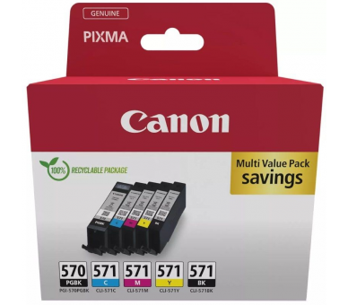 p ph2Multipack de cartuchos de tinta PGI 570BK CLI 571 BK C M Y de Canon h2divEste multipack contiene un deposito de tinta de p