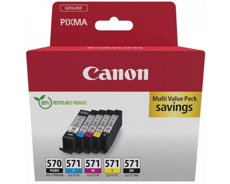 p ph2Multipack de cartuchos de tinta PGI 570BK CLI 571 BK C M Y de Canon h2divEste multipack contiene un deposito de tinta de p