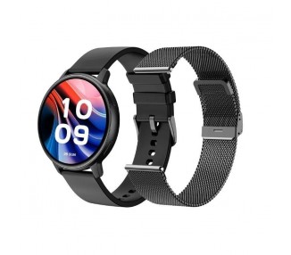 ph2SPC SMARTEE DUO CLASSIC h2brSmartwatch con pantalla AMOLED de 1438221 2 correas intercambiables de metal y silicona 100 modo