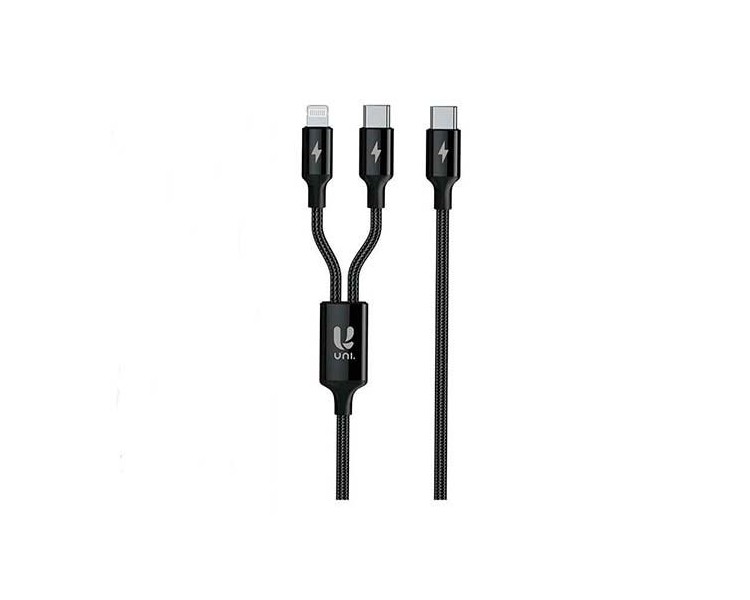 CABLE UNI USB TIPOC A USB TIPOC Y LIGHTNING