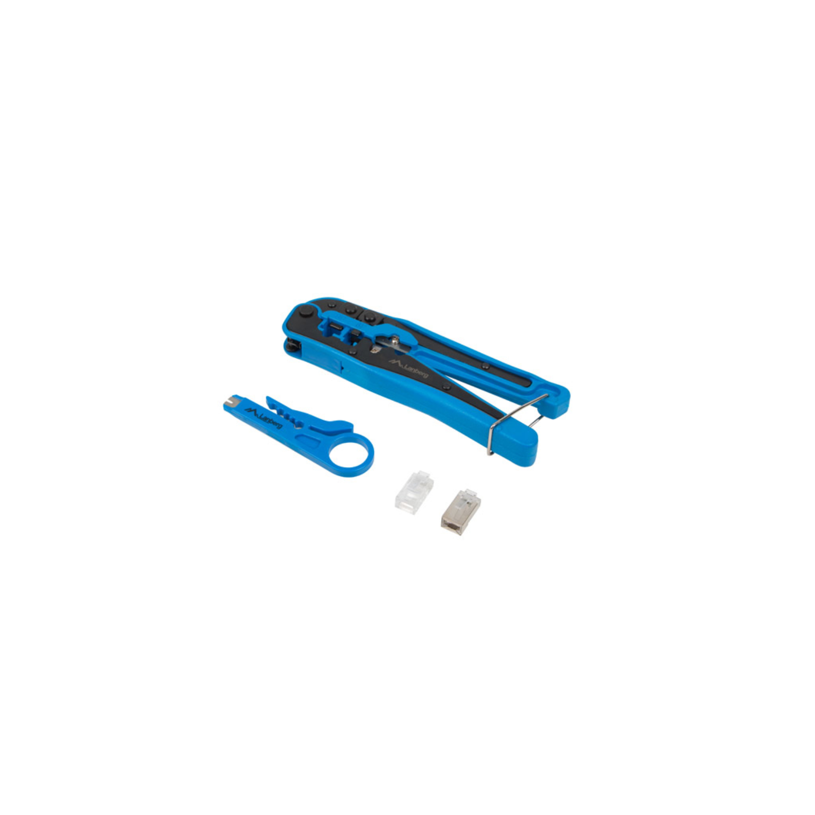 KIT LANBERG NETWORK CON CRIMPADORA Y STRIPPING CONECTORES RJ45