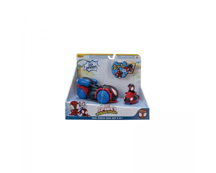 Set Figura Miles Morales + Vehiculo Spidey Marvel