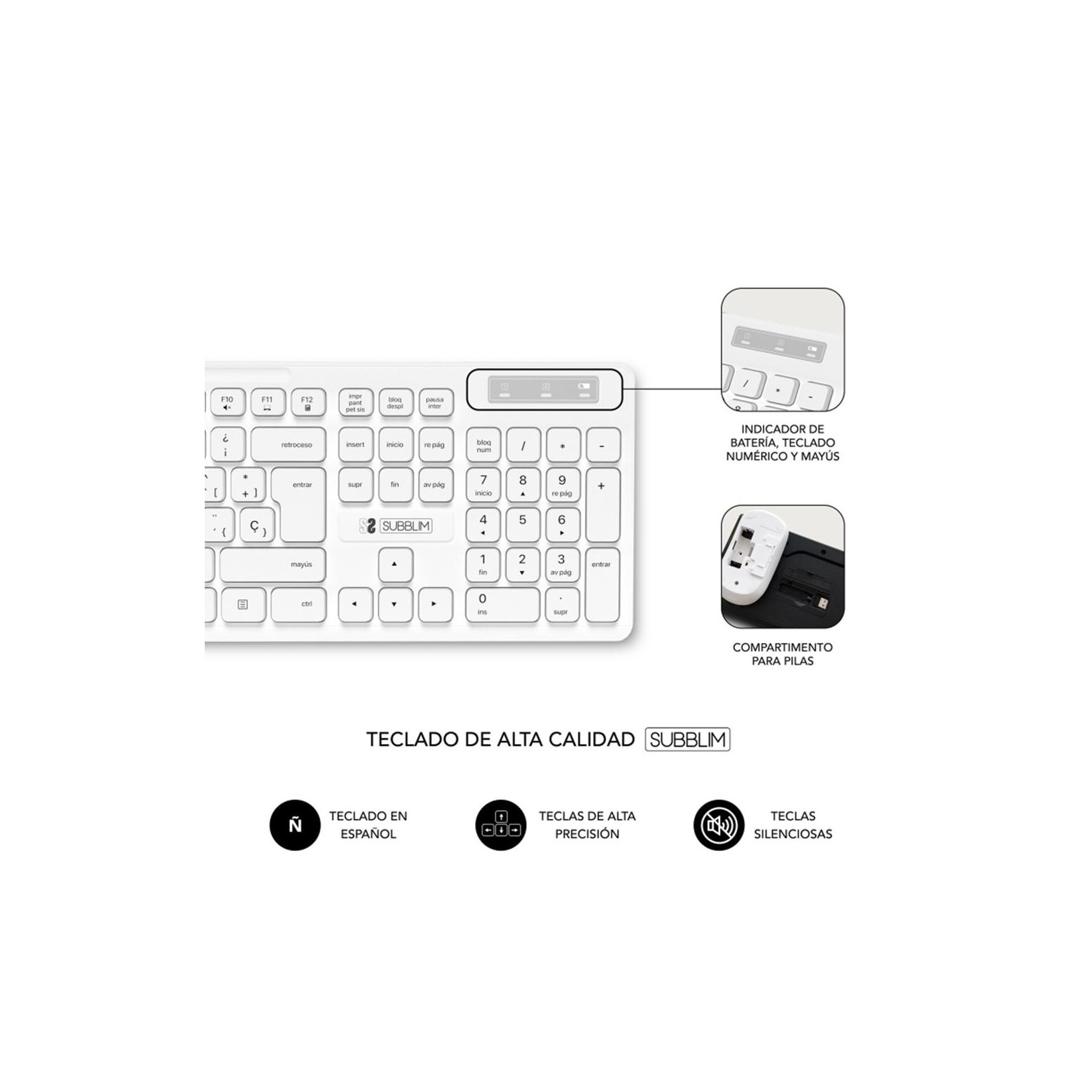 Teclado raton subblim subkbc cssw11 inalambrico