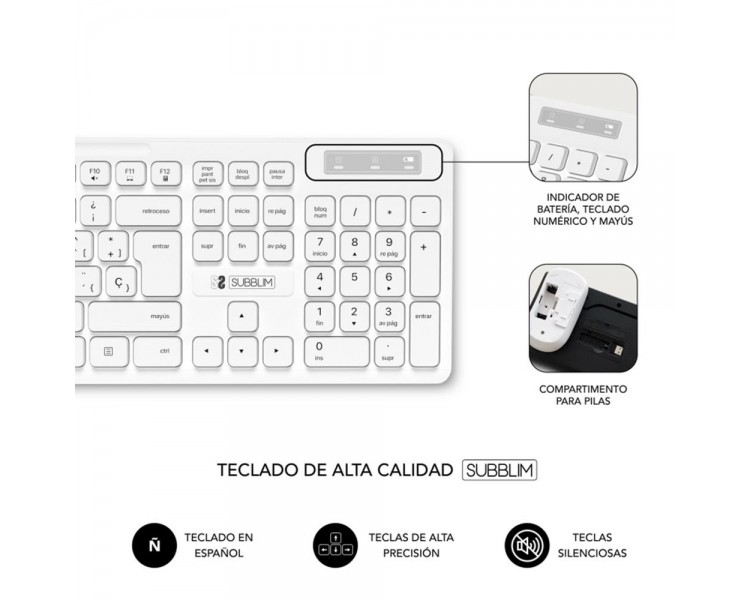 Teclado raton subblim subkbc cssw11 inalambrico