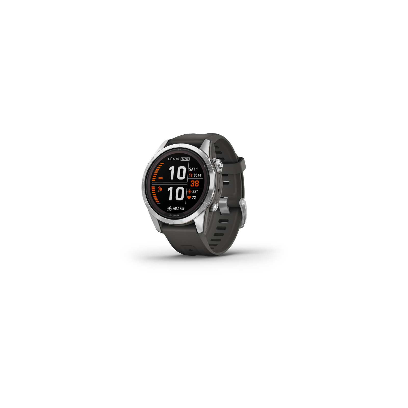 SMARTWATCH GARMIN FENIX 7S PRO SOLAR GLASS SS W GRAPHITE BAND