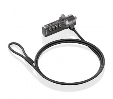 h2AISENS CABLE DE SEGURIDAD CON CERRADURA DE COMBINACION PARA ORDENADOR MONITOR PORTATIL 15M h2pCable de seguridad de acero con