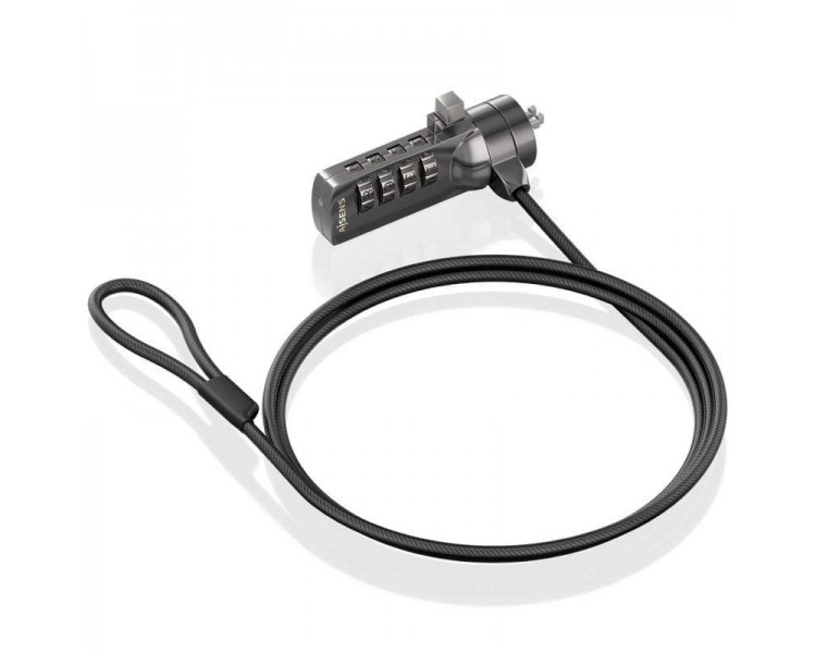 h2AISENS CABLE DE SEGURIDAD CON CERRADURA DE COMBINACION PARA ORDENADOR MONITOR PORTATIL 15M h2pCable de seguridad de acero con