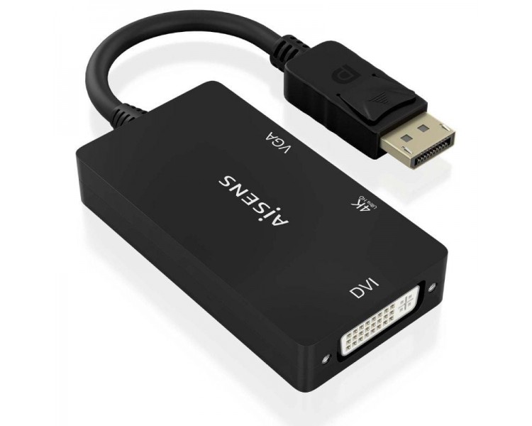 h2AISENS CONVERSOR DISPLAYPORT V12 A VGA DVI HDMI DP 12 M VGA H DVI H HDMI H 4K NEGRO 15CM h2pbr ph2Especificaciones h2pulliCon