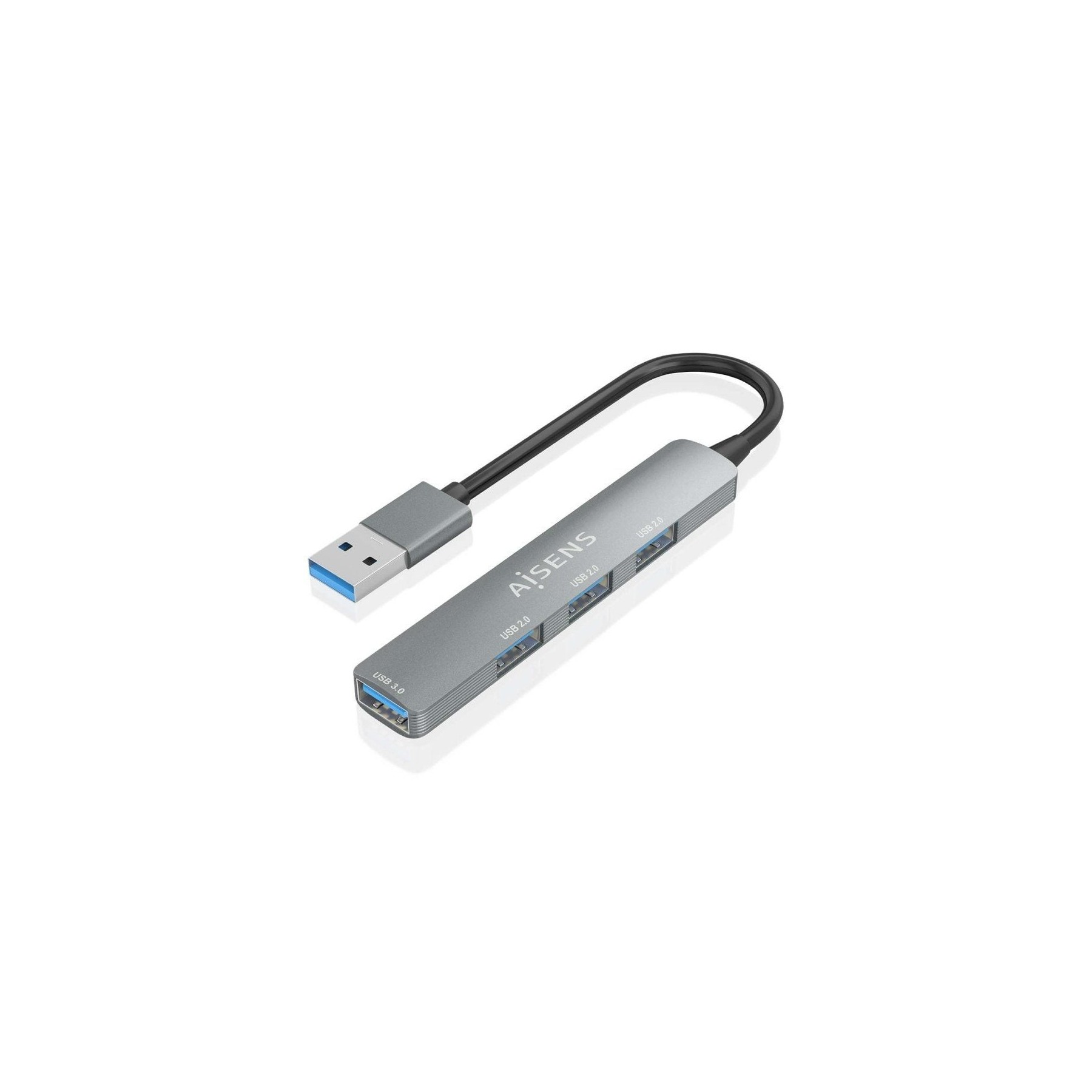 h2AISENS HUB USB 30 ALUMINIO 1XUSB30 A H3XUSB20 A H GRIS 10CM h2divdivbr divh2Especificaciones h2divulliHub 1xUSB30 hembra 3xUS