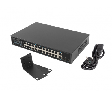 SWITCH LANBERG 24 PTOS 1GB POE 2X SFP 2X GBIT ETHERNET 360W RACK 19