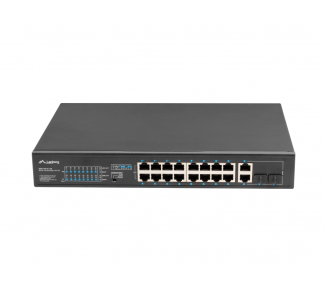 SWITCH LANBERG 18 PTOS 100MB 16xPOE 2x GBIT ETHER 150W RACK 10 19