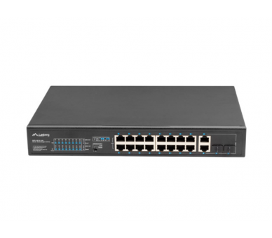 SWITCH LANBERG 18 PTOS 100MB 16xPOE 2x GBIT ETHER 250W RACK 19