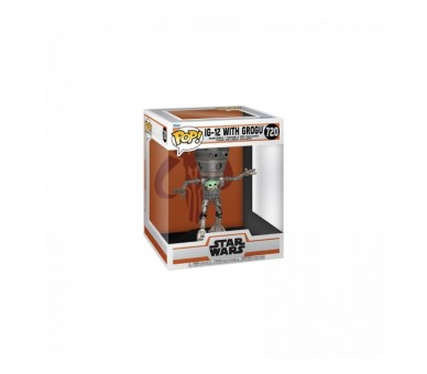 Figura Pop Deluxe Star Wars The Mandalorian Ig-12 With Grogu