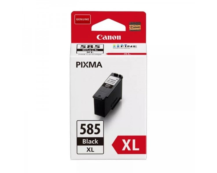 pEl cartucho de tinta negra Canon PG 585XL ofrece tinta de pigmento negro precisa y duradera para imprimir documentos en casa E