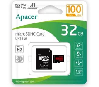 h2Tarjeta de memoria Apacer microSDHC UHS I 32GB R100 V10 A1 adaptador SD h2divEl estandar de velocidad ultraalta SD 51 de prox