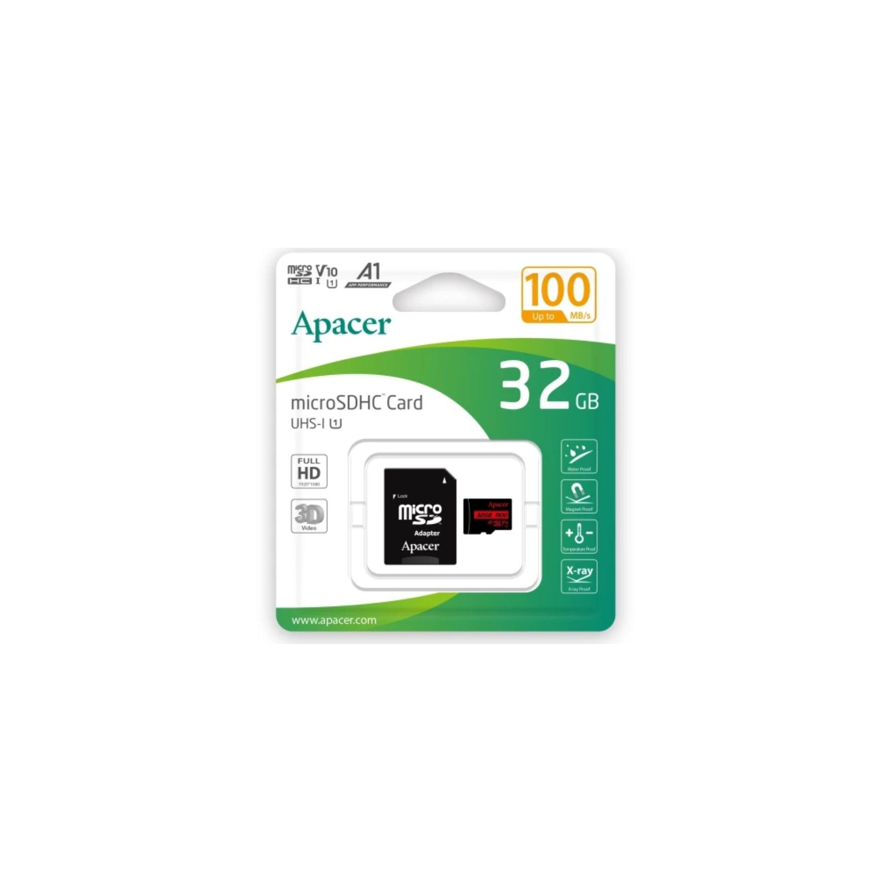 h2Tarjeta de memoria Apacer microSDHC UHS I 32GB R100 V10 A1 adaptador SD h2divEl estandar de velocidad ultraalta SD 51 de prox