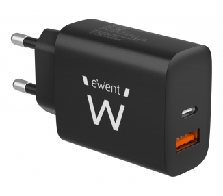 CARGADOR EWENT RAPIDO USB C y QC30 20W