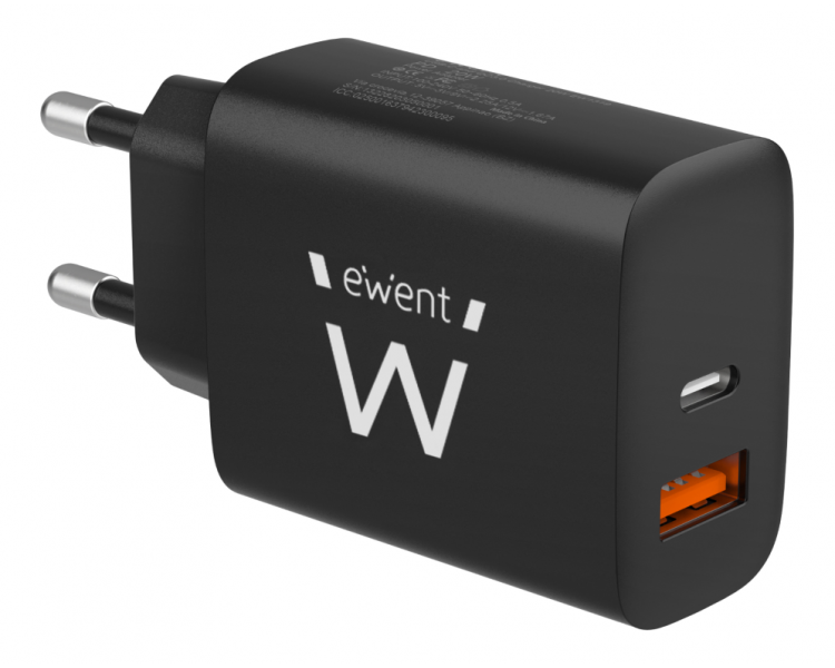 CARGADOR EWENT RAPIDO USB C y QC30 20W