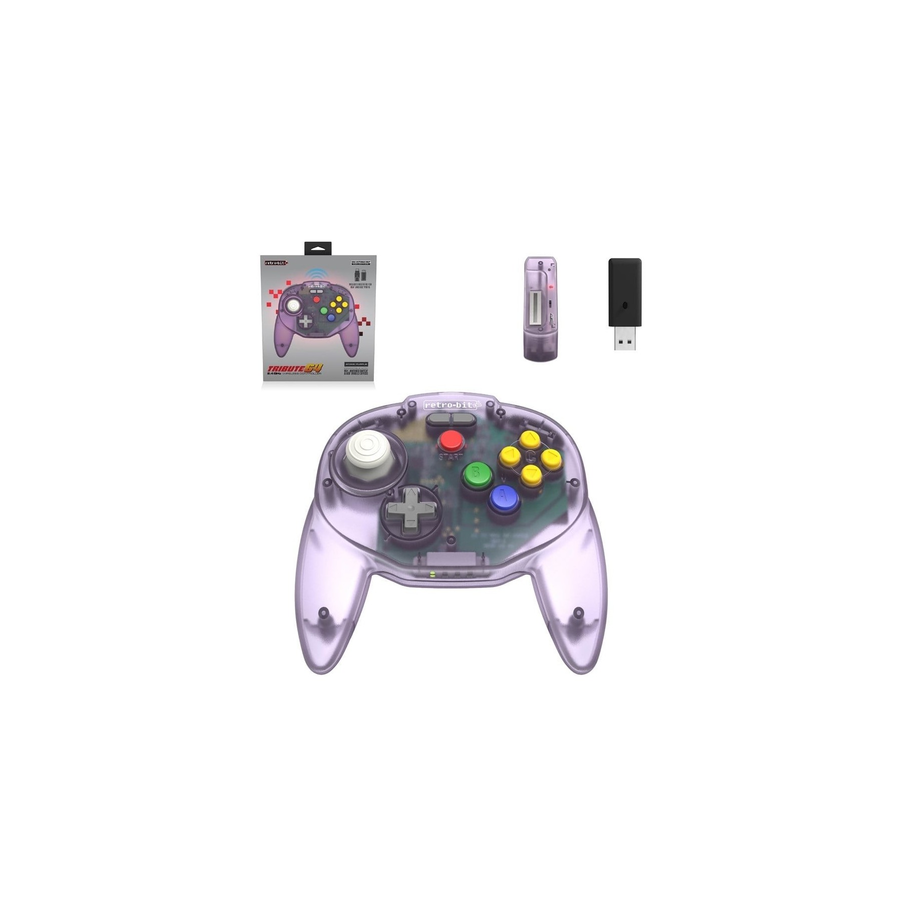 Retro-Bit N64 Tribute 2.4G Wireless - Atomic Purple