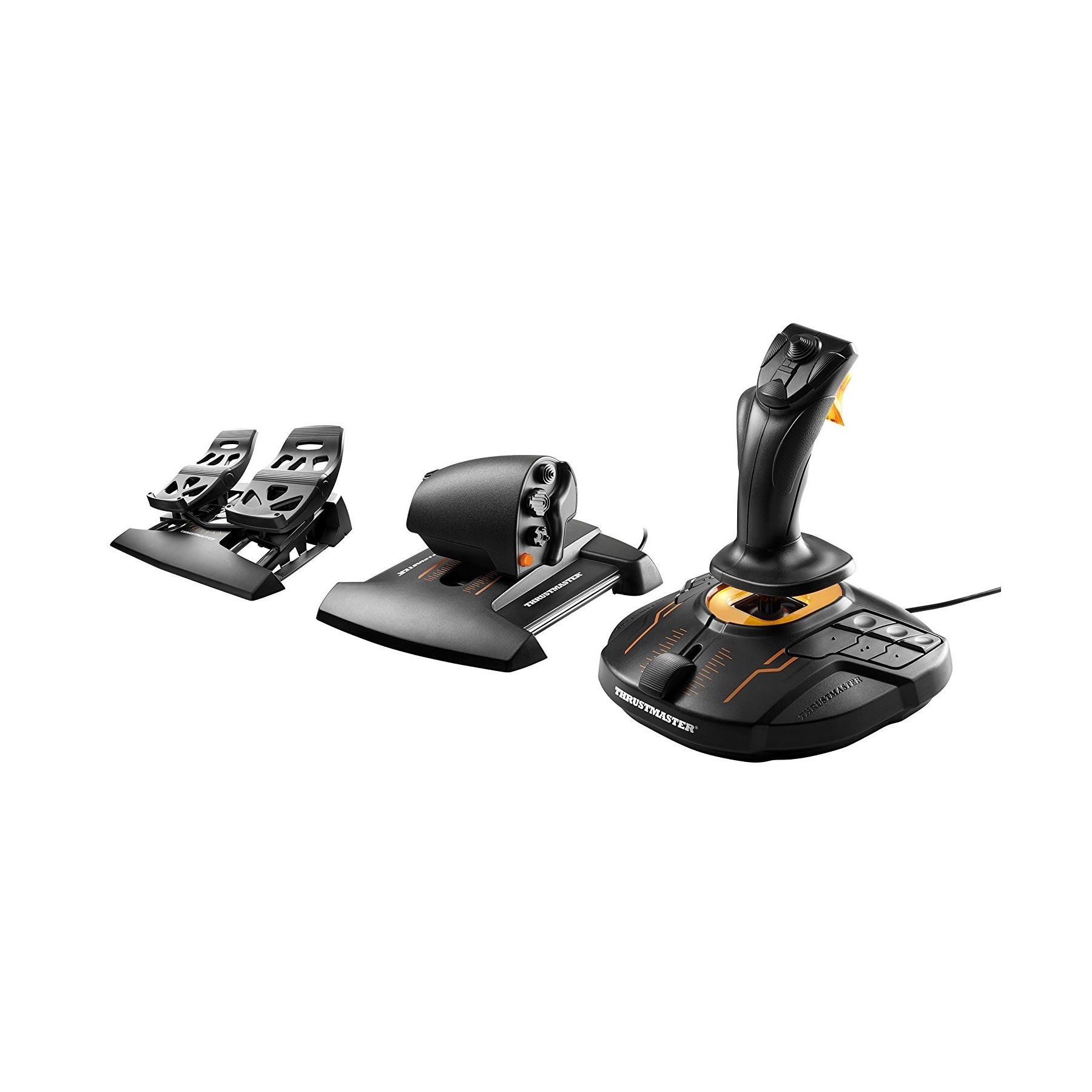 Thrustmaster - T16000M FCS Flight Pack Includes Joystick Throttle and Rudder Pedals