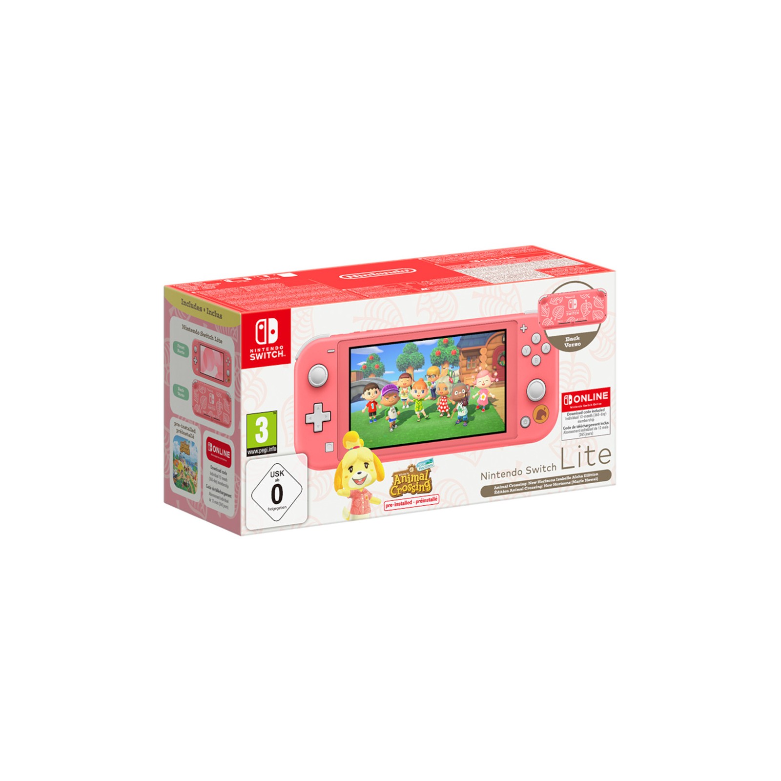 LITE CORAL (CORAL) + ANIMAL CROSSING NEW HORIZONS + 12 MESES NSO