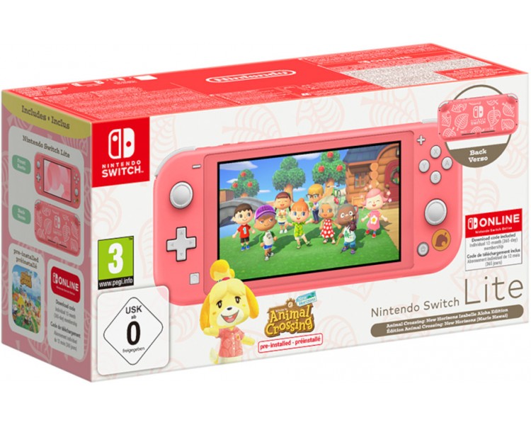 LITE CORAL (CORAL) + ANIMAL CROSSING NEW HORIZONS + 12 MESES NSO