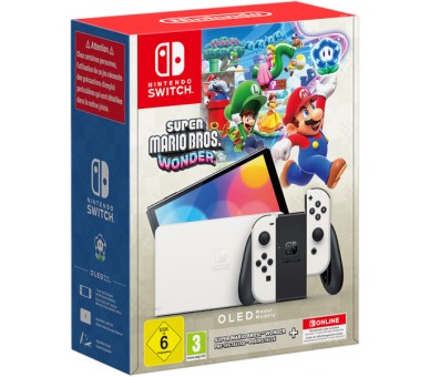 BLANCA (WHITE) VERSION OLED + SUPER MARIO BROS WONDER + 12 MESES NSO