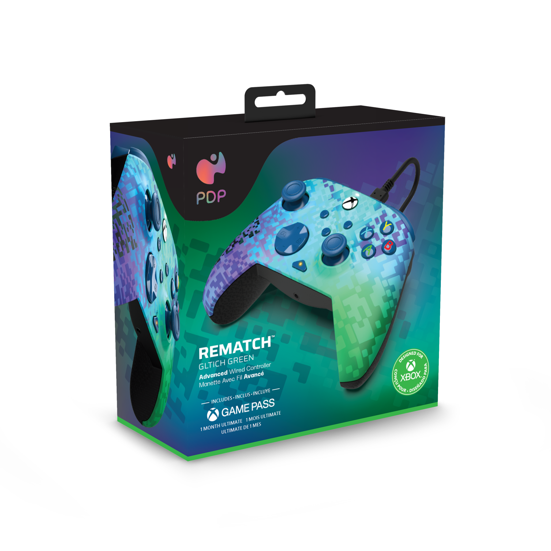 PDP Rematch Wired Controller - Glitch Green