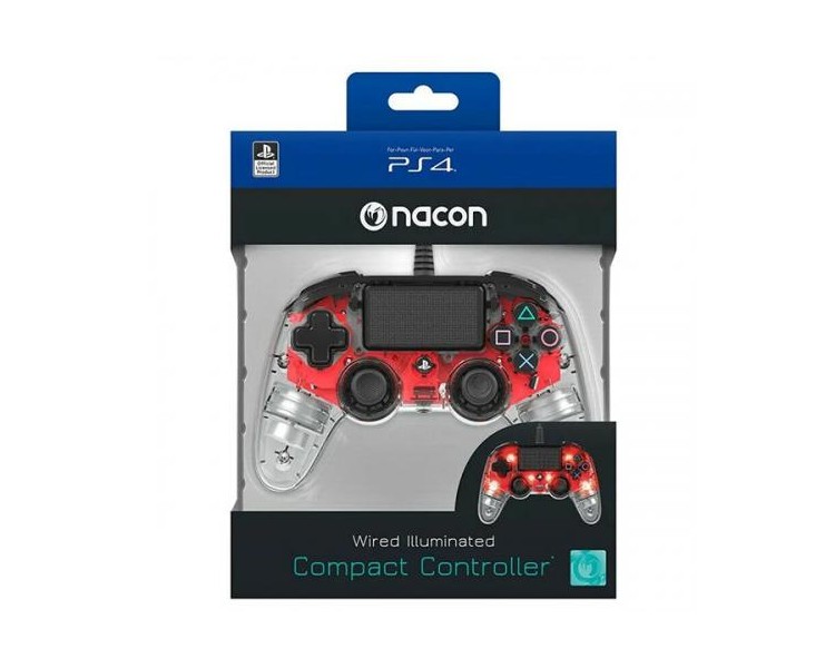 Wired Pad Ps4 Red Luminoso Nacon