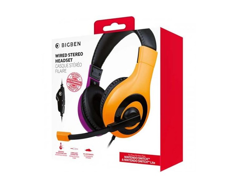 Cuffie Stereo Gaming V1 Bicolor Fucsia/Arancio Switch