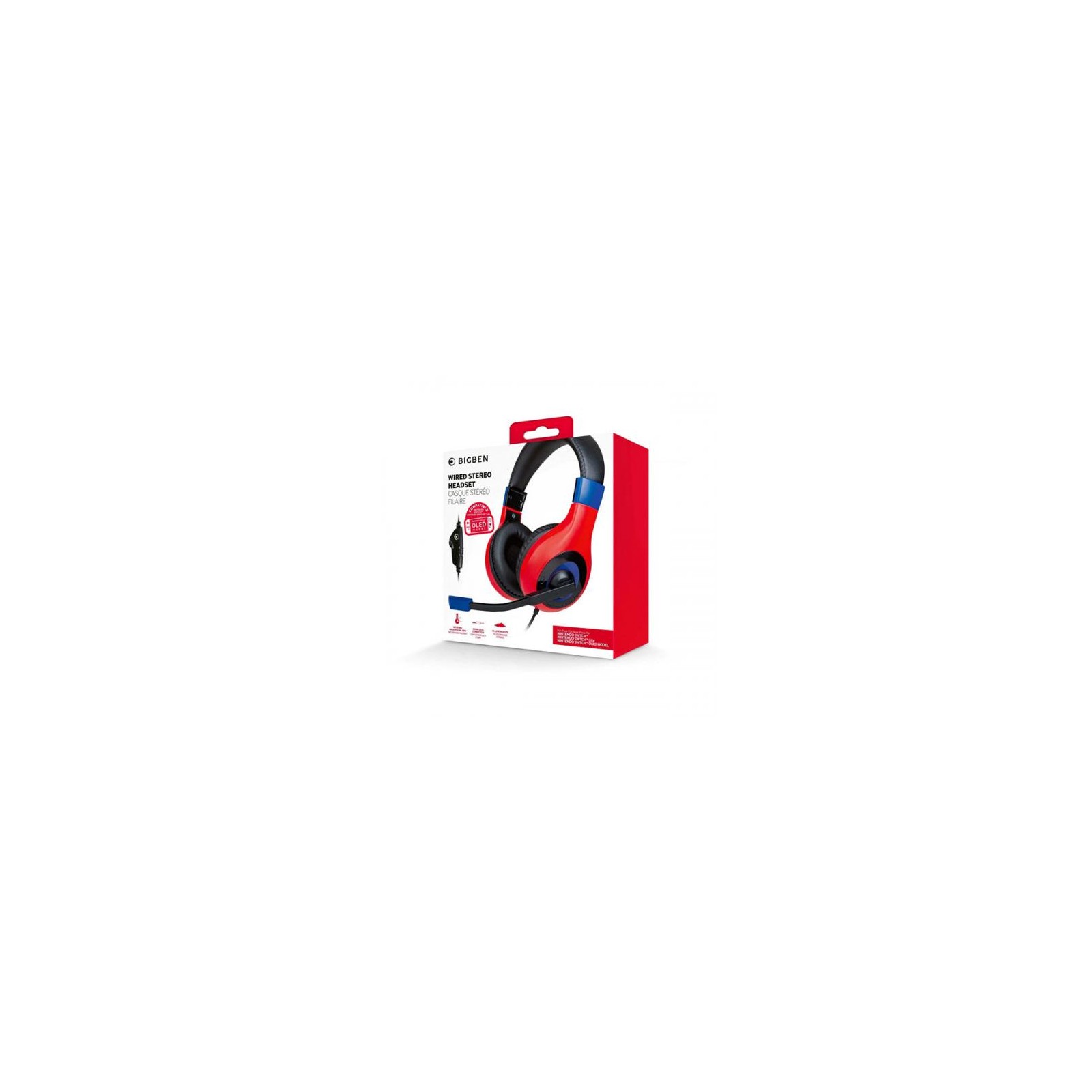 Cuffie Stereo Gaming V1 Bicolor Mario Blu/Rosso Switch