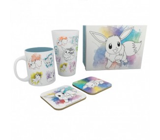 Pokemon Pack : Bicchiere / Tazza / 2 Sottobicchieri Eevee