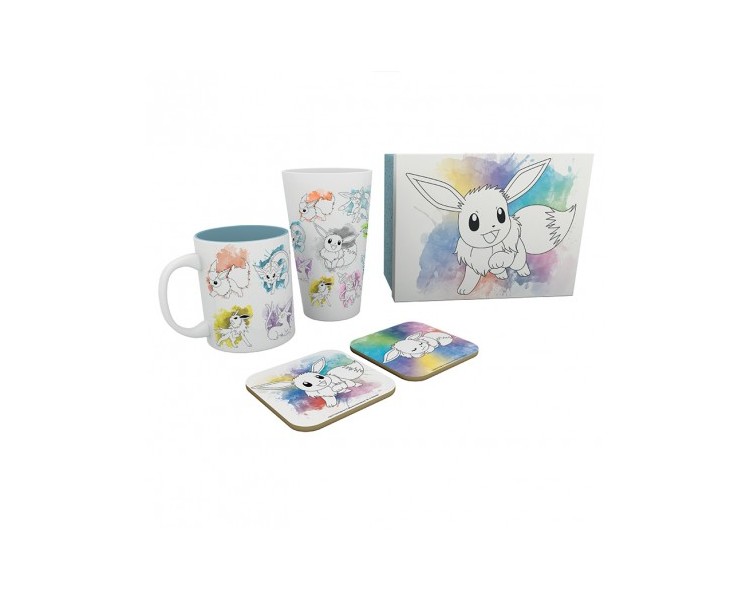 Pokemon Pack : Bicchiere / Tazza / 2 Sottobicchieri Eevee