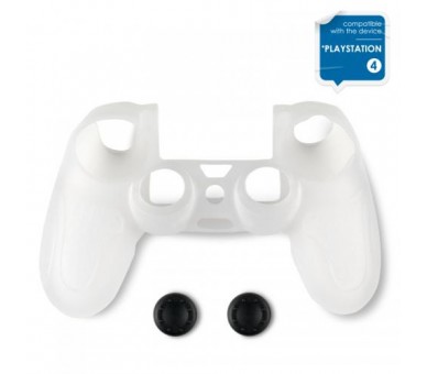 Protezione in Silicone e Thump Grips per PS4 (Trasparente)