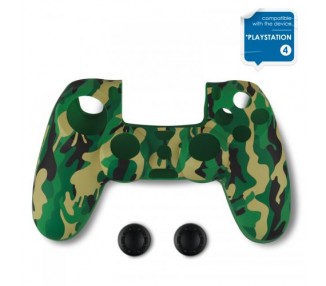 Protezione in Silicone e Thump Grips per PS4 (Green Camo)