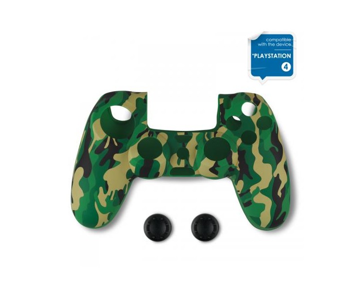 Protezione in Silicone e Thump Grips per PS4 (Green Camo)