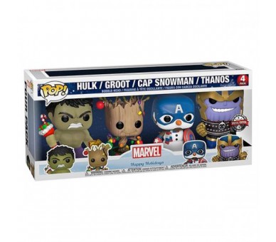 Funko POP! Marvel Xmas: Hulk/Groot/Cap/Thanos 4PK EXM