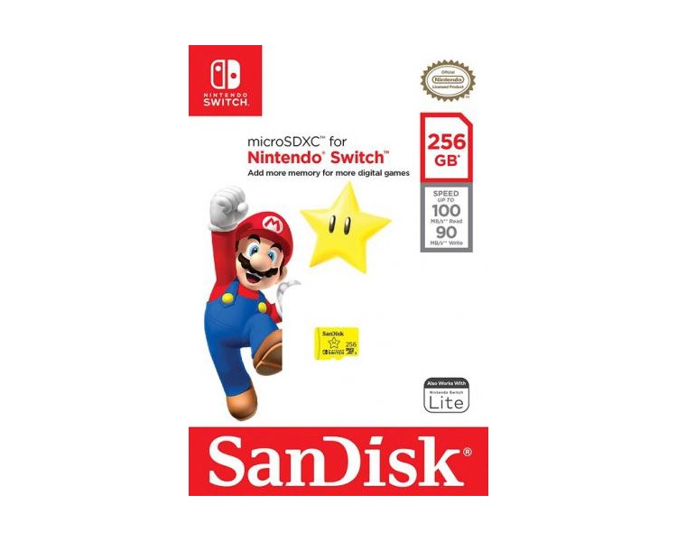 Micro SD Sandisk SDXC 256 GB Super Mario