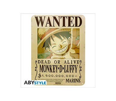 One Piece Metal Plate : Luffy Wanted New World (28x38)