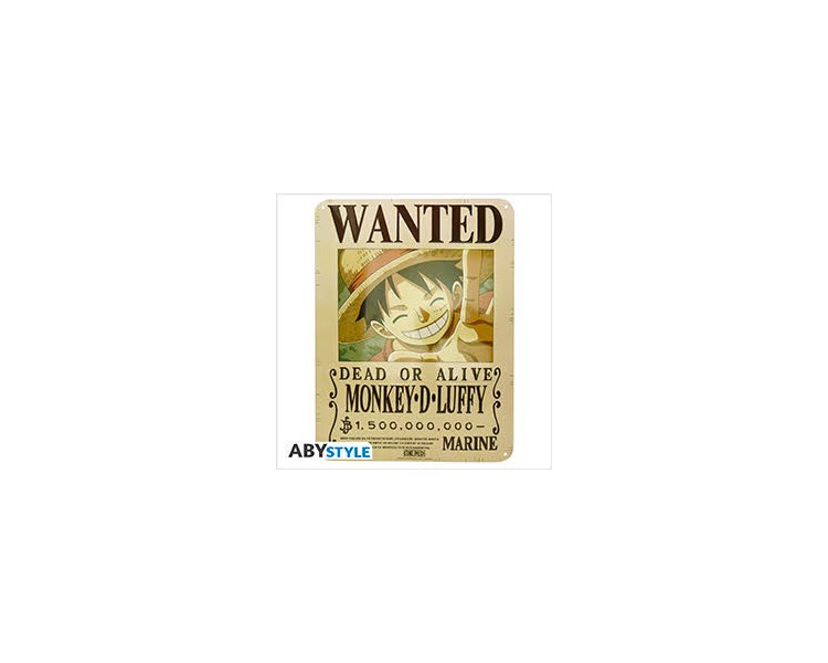 One Piece Metal Plate : Luffy Wanted New World (28x38)