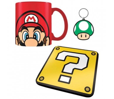 Super Mario Gift Set Bicchiere/Sottobicchiere: Mario