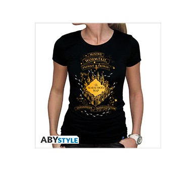 T-Shirt Harry Potter The Marauders Black Basic Woman (XS)