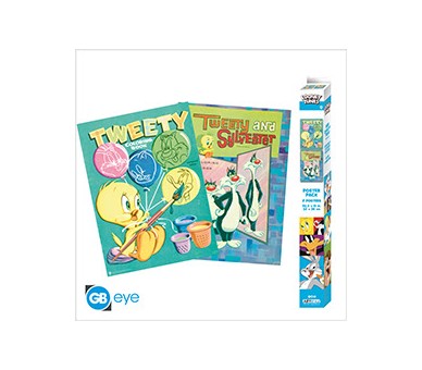 Looney Tunes Set 2 Chibi Posters Tweety / Sylevester (52x38)