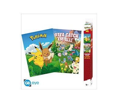 Pokemon Set 2 Chibi Posters Environments (52x38)