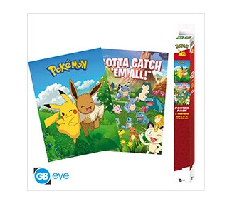 Pokemon Set 2 Chibi Posters Environments (52x38)