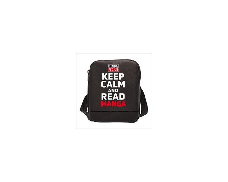 Asian Art Messenger Bag : Keep Calm Read Manga