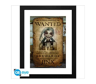 League of Legends Framed Print Jinx Wanted (30x40)