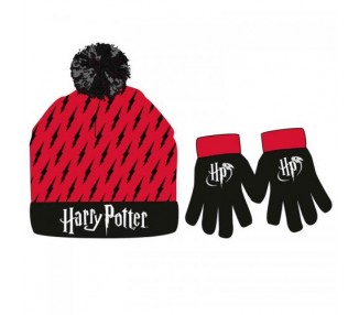 Harry Potter Set Guanti e Berretta Rosso/Nero